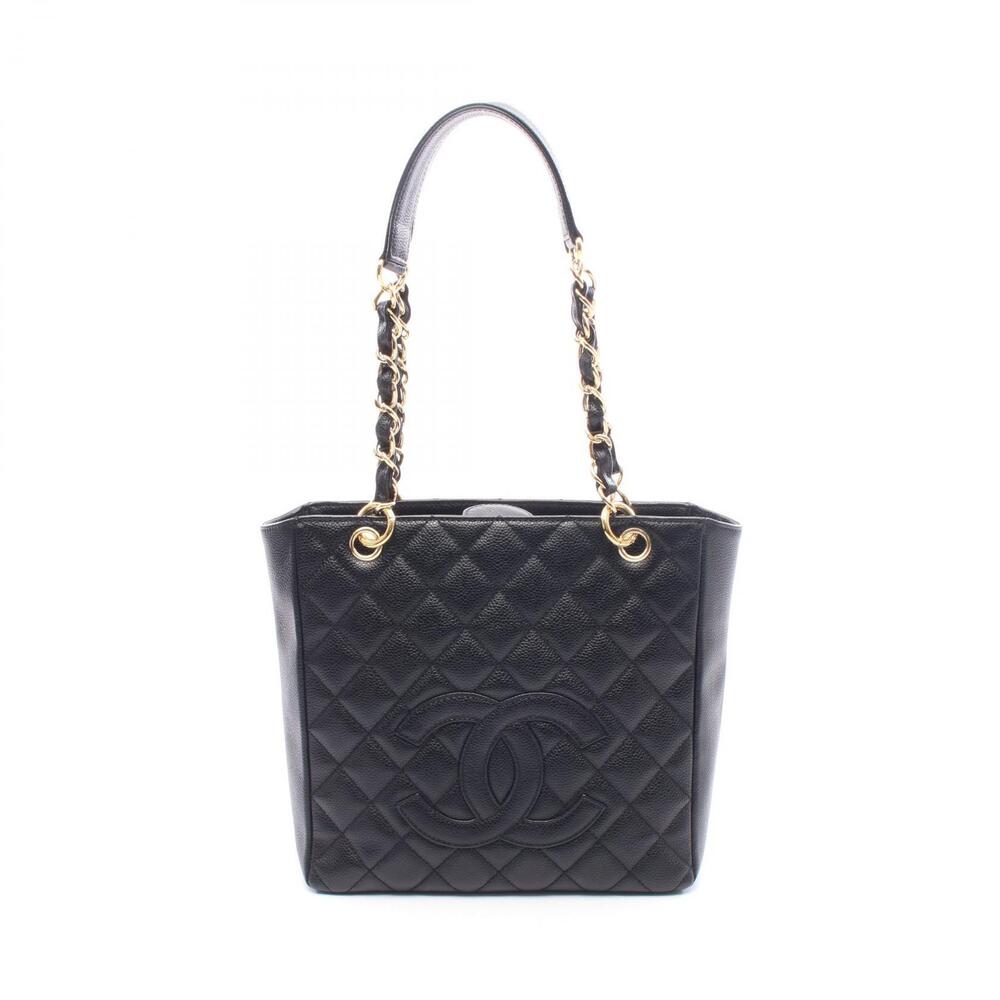 Chanel Matelasse PST Tote Bag Leather Grained Calfskin Black